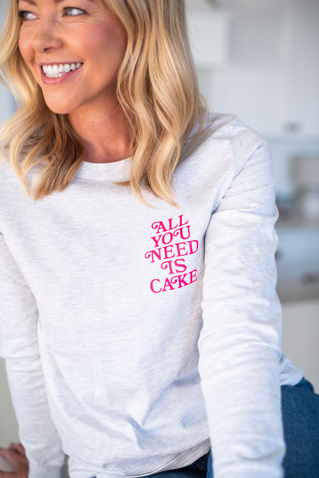 "All You Need is Cake" Grey Tee