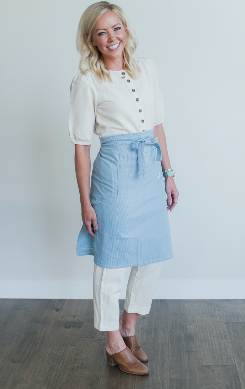 Pinstripe Denim Apron ADULT