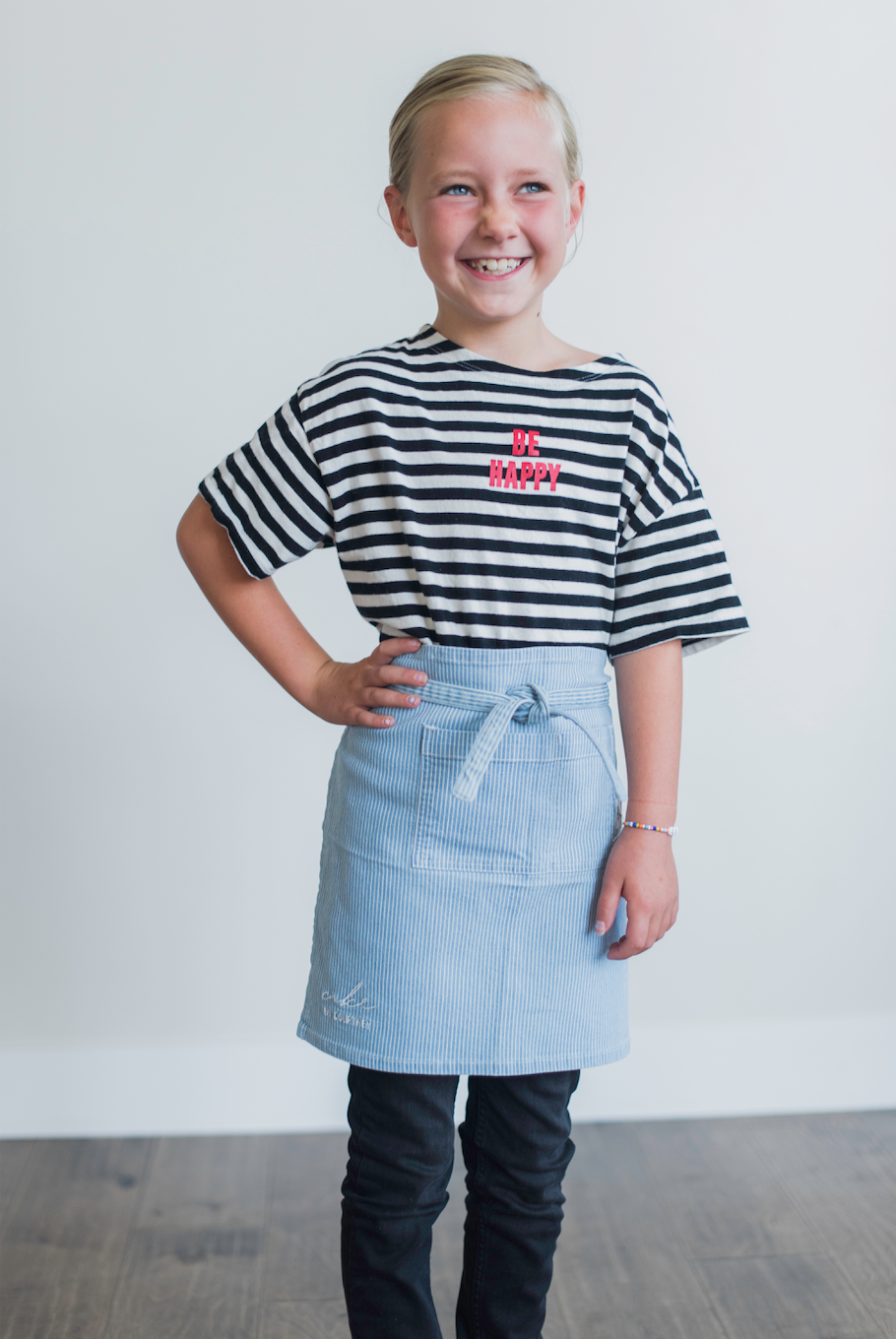 Pinstripe Denim Apron MINI