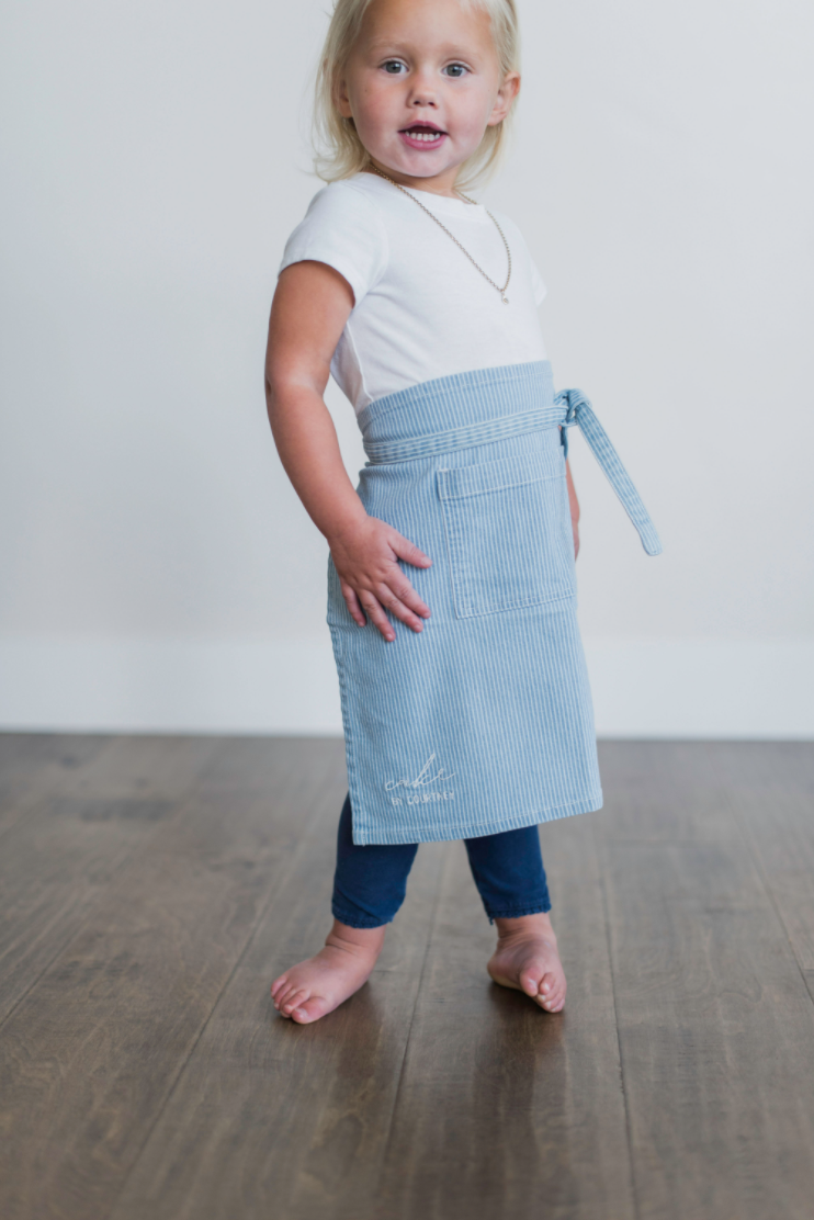Pinstripe Denim Apron MINI