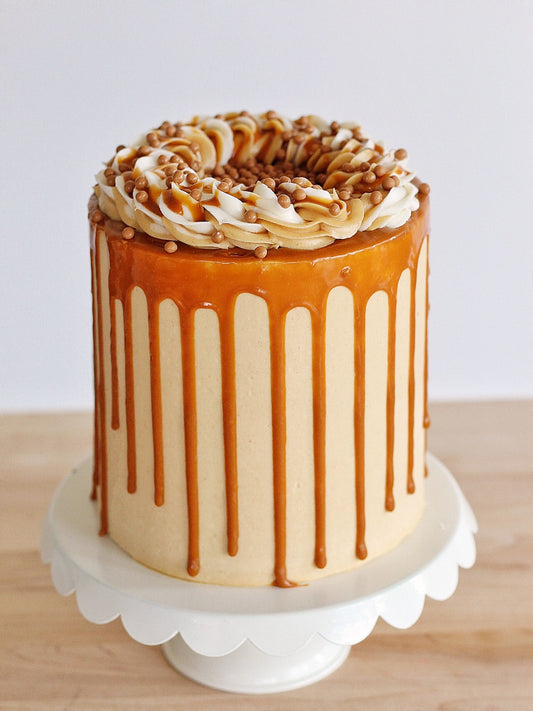 August: Banana Peanut Butter Caramel Cake