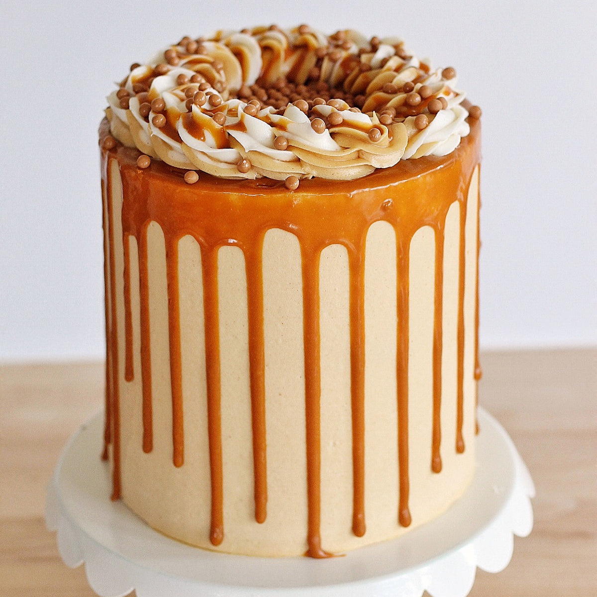 August Banana Peanut Butter Caramel Cake Shop Cake by Courtney
