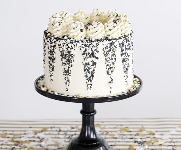 Classic Black and White Cake